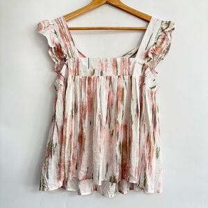 Meet Me in Santorini Sleeveless Ruffle Babydoll Top in Muted Mule